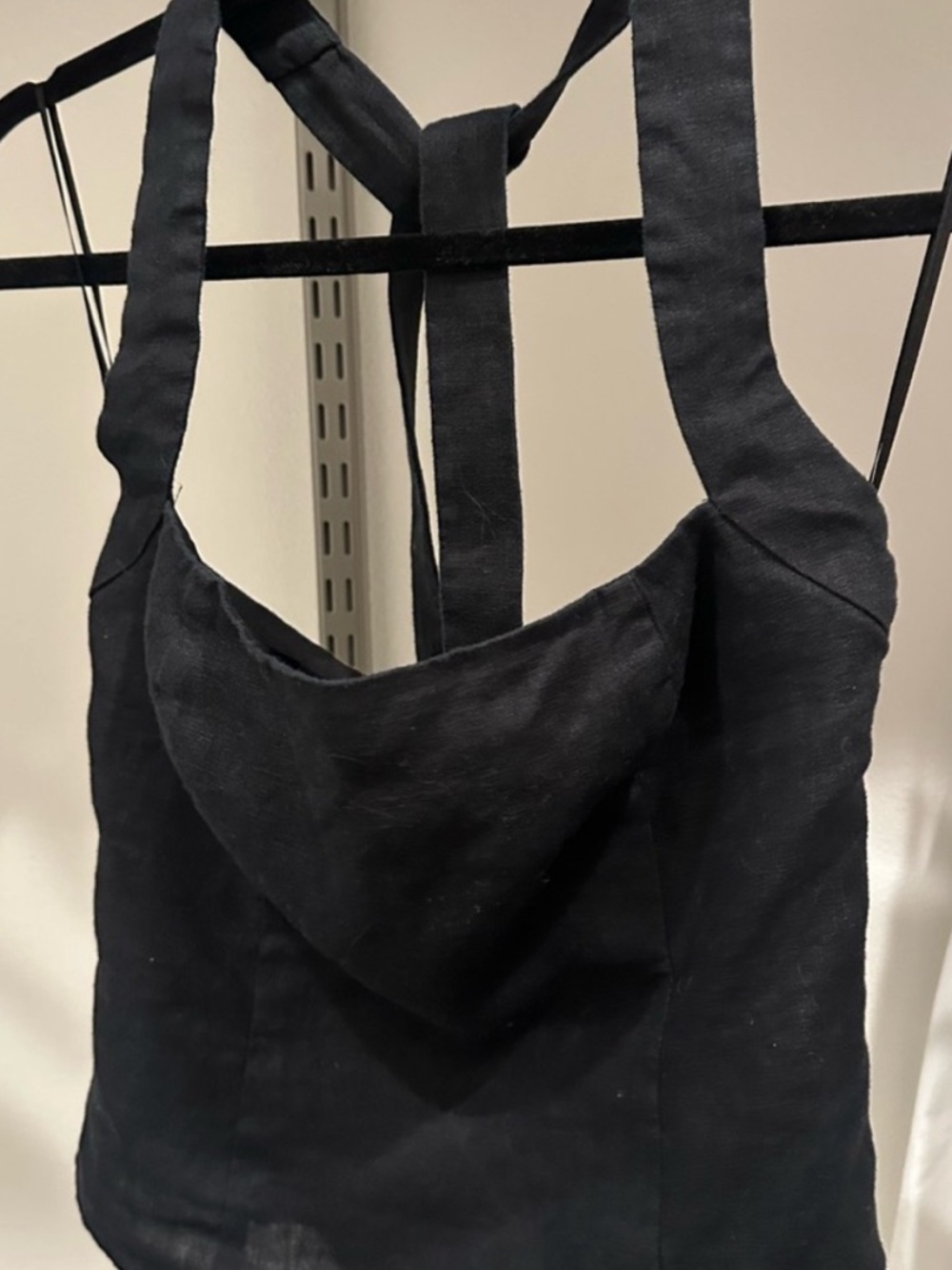 Reformation Black Linen halter top